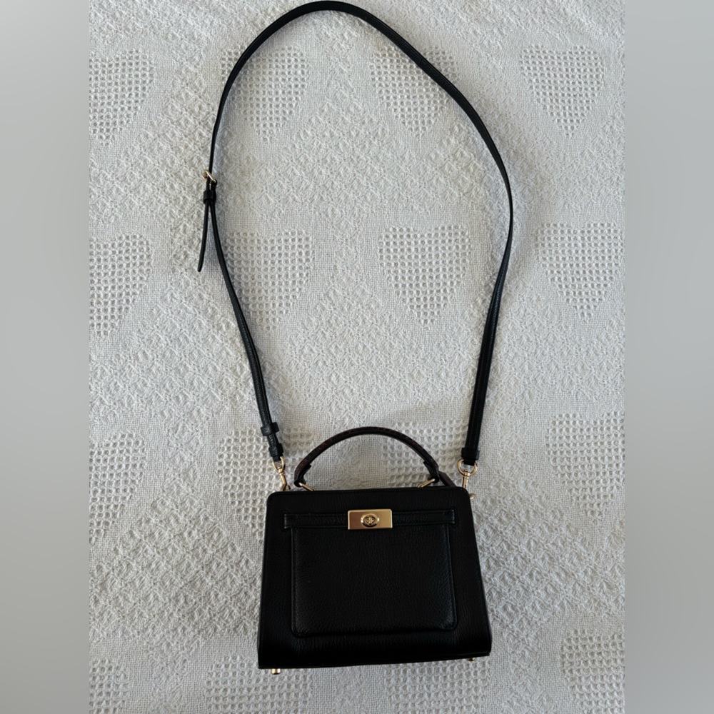 Coach C8687 MINI Lane Top Handle Snake Embossed Pebbled Leather Purse